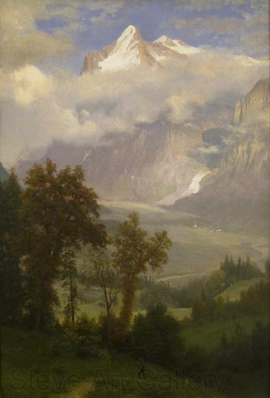 Albert Bierstadt View of Wetterhorn from the Valley of Grindelwald Spain oil painting art
